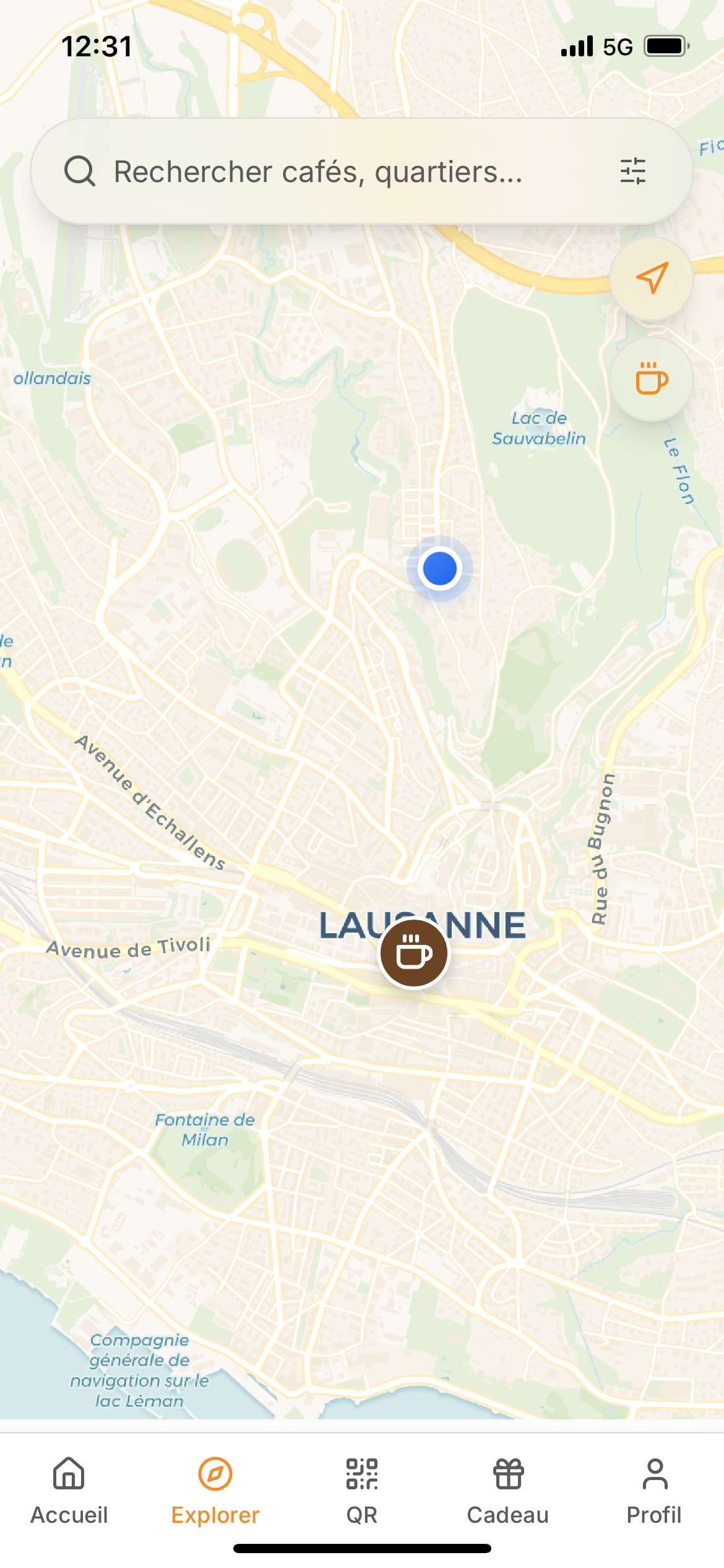 Carte des CoffeePlaces